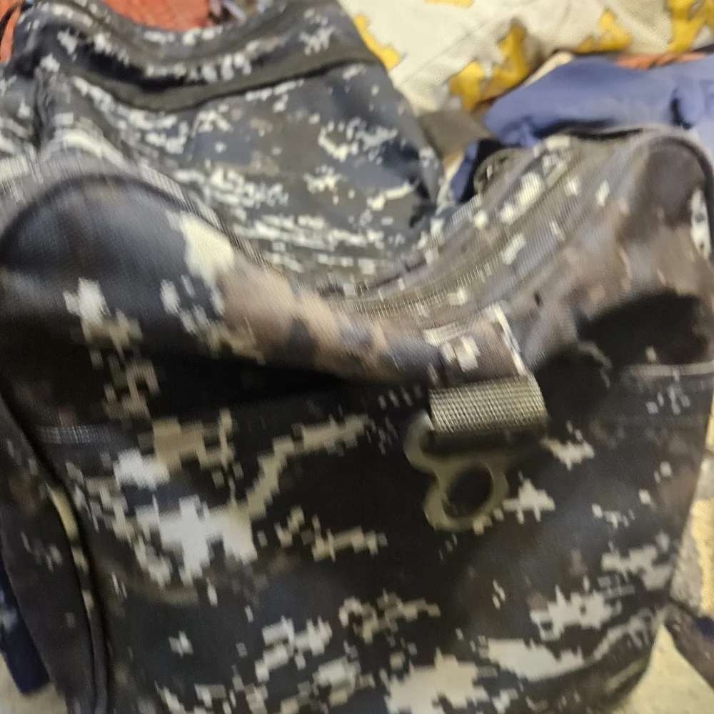 Blue Digitial Camoflauge Square Duffel Bag